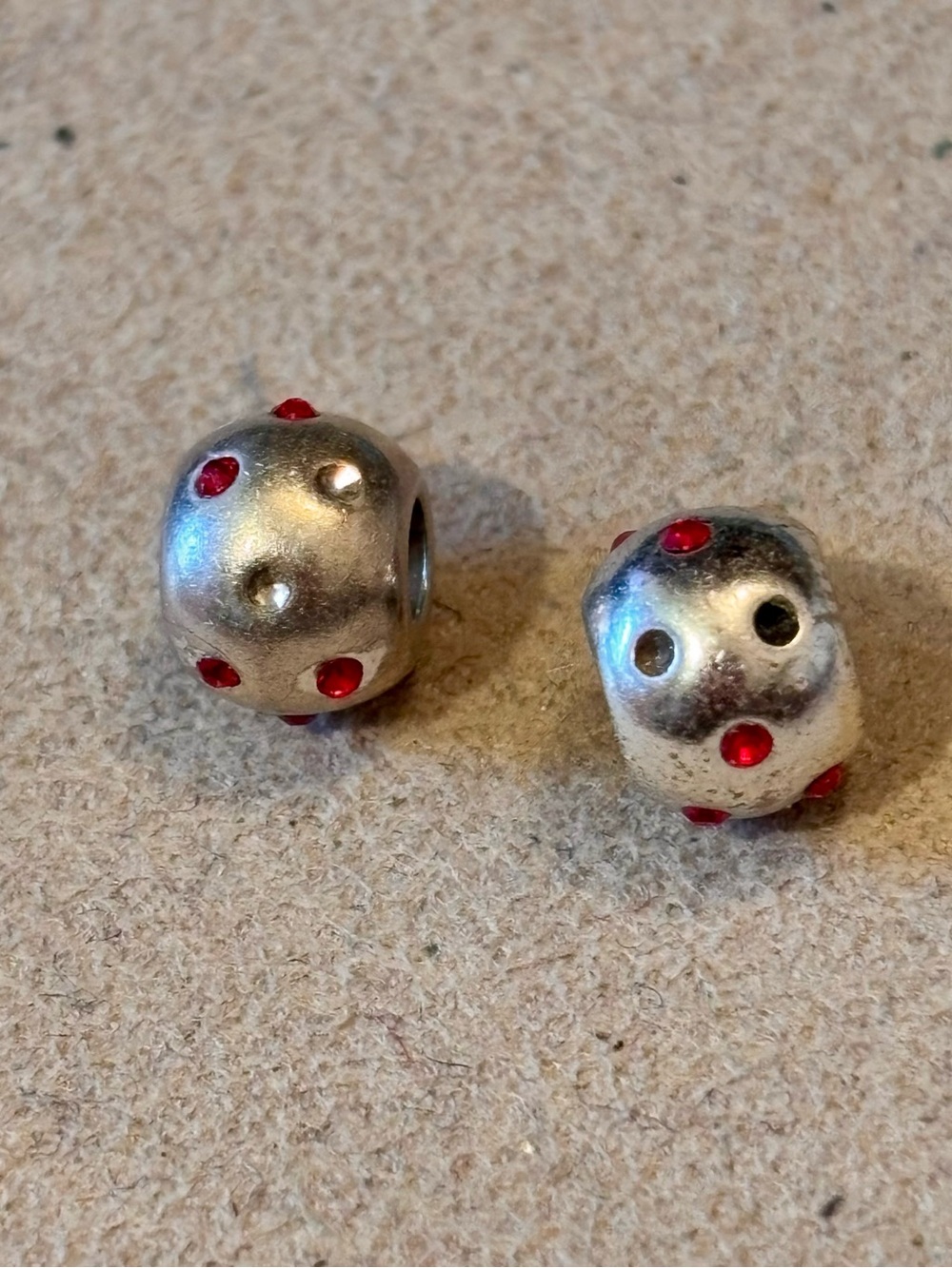 Two Brighton Dottie mini beads Bright red crystals Fit MINI holders ONLY Retired - Picture 3 of 5